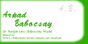 arpad babocsay business card