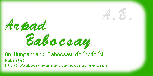 arpad babocsay business card